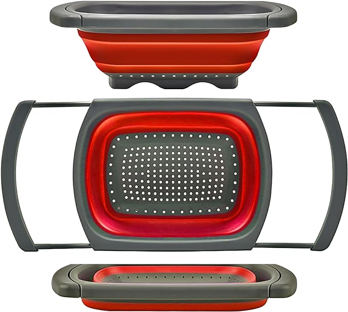 Qimh Colander Collapsible, Over The Sink Veggies/Fruit 6-Quart Strainers and by Qimh