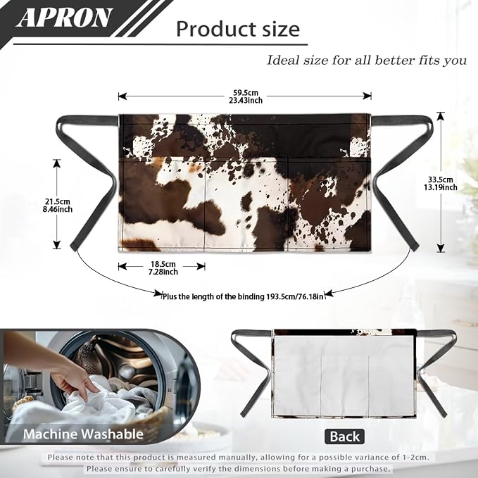 Server Apron with 3 Pockets, Waterproof Oil Waitress Waiter Half Apron - Image 7