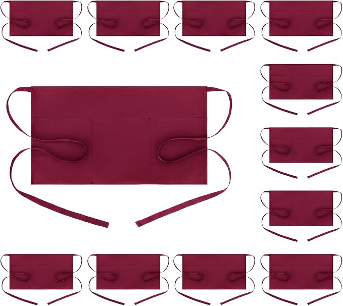 BOHARERS Waist Apron with 3 Pockets 12 Pack by BOHARERS