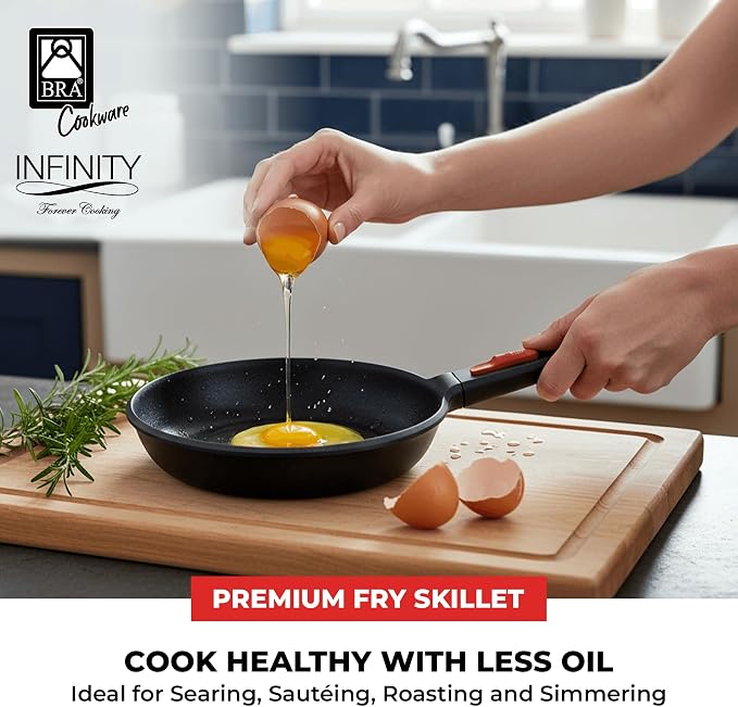 BRA COOKWARE Infinity Nonstick Frying Pan | 8-Inch Cast Aluminum Skillet | - Image 4