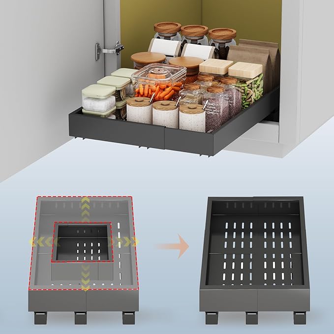 Pull out Cabinet Organizer, Expandable Width, Depth by Fokyfok