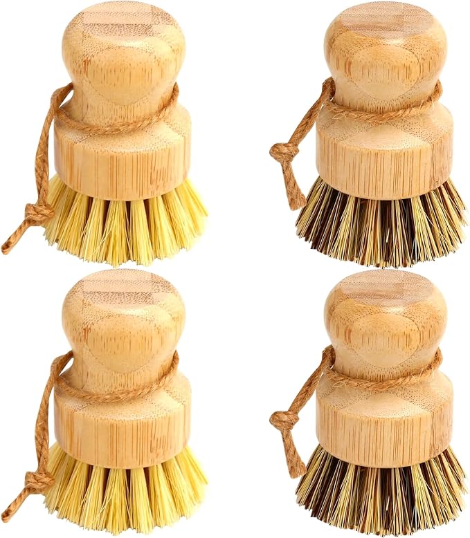 Bamboo Dish Brush Set, Dish Brushes, Durable Wood Dishes Scrub Brush, Natural by Aisuly