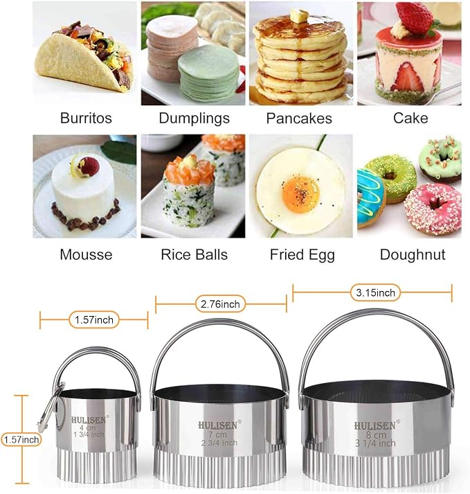 HULISEN Biscuit Cutter Set, Round Cookies Cutter - Image 3