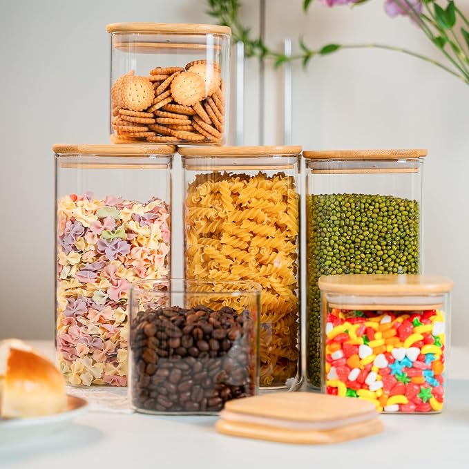 Glass Storage Jars 6 Pack -50ozClear Glass Food Storage Containers - Image 5