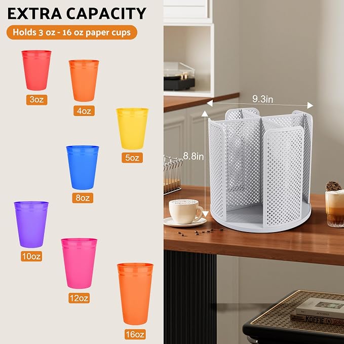 Rotating Paper Cup Dispenser, Cup Holder - Image 2