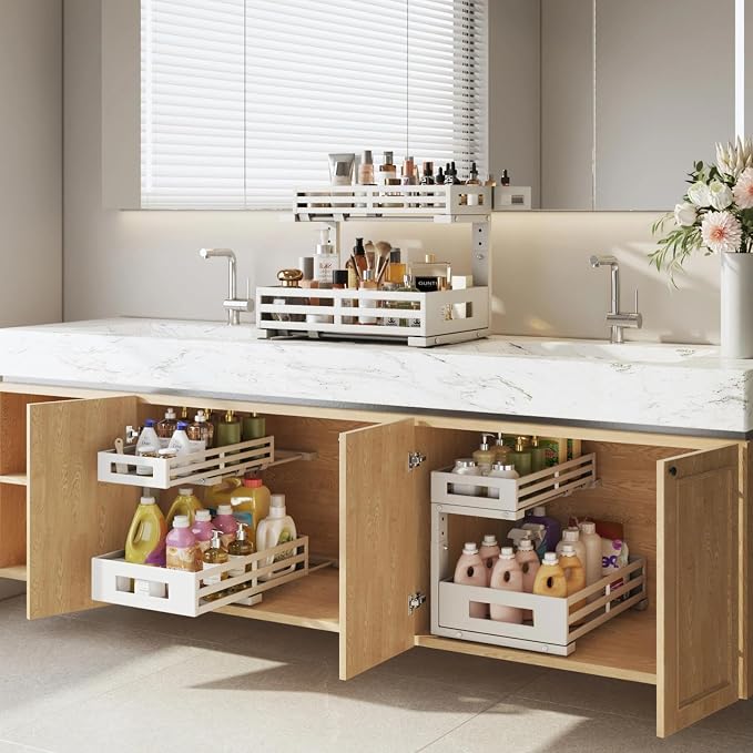 1-Pack Under Sink Organizers and Storage, 2-Tier L Shape Pull Out Cabinet - Image 8