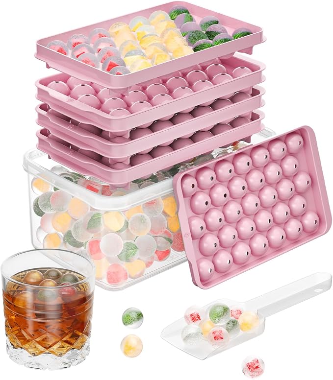 Optish 3 Pack Ice Trays for Freezer, Round Ice Cube Mold, Circle Ice Maker for by Optish