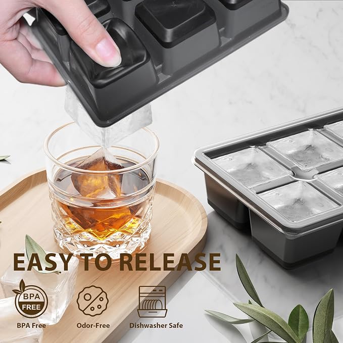 Optish Large Ice Cube Molds, 2 Pack Whiskey Square Ice Molds, 1.8 Inch Big Ice - Image 4