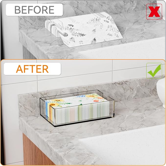 Yieach Bathroom Paper Towel Holder, 9 Inch Modern Acrylic Napkin Holder fo r - Image 5