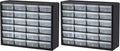 Akro-Mils 24-Drawer Plastic Storage Cabinet | 20" W x 6" D x 16" H | Black | by Akro-Mils