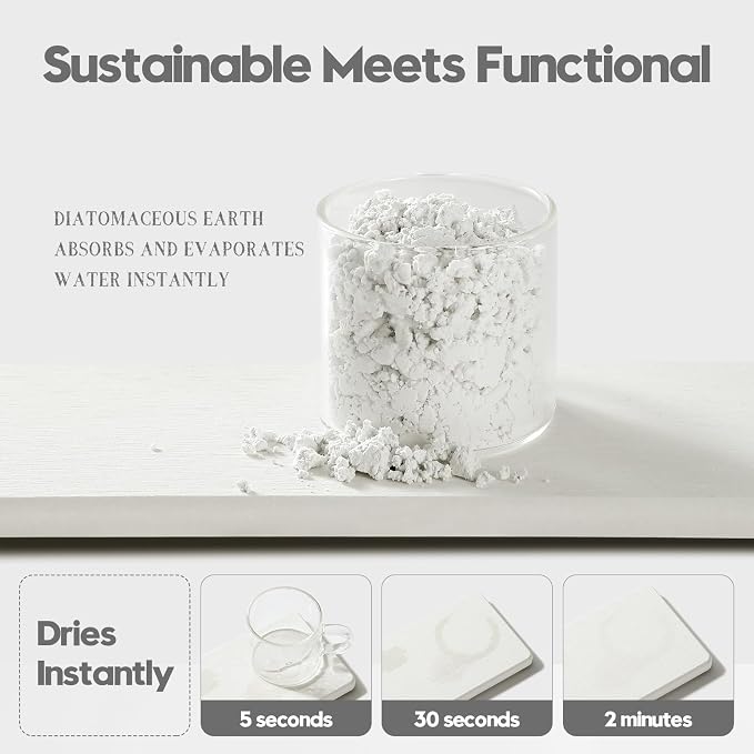2PCS 7"x3.5" Water Absorbing Bathroom Sink Vanity Trays, Diatomite Stone Quick - Image 3
