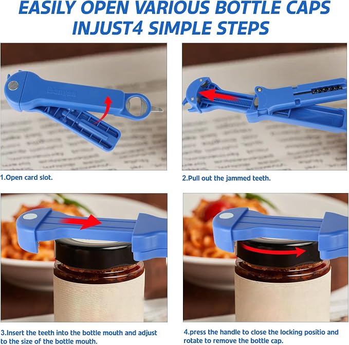 7 in 1 Jar Opener Bottle Opener and Wine Opener - Image 4