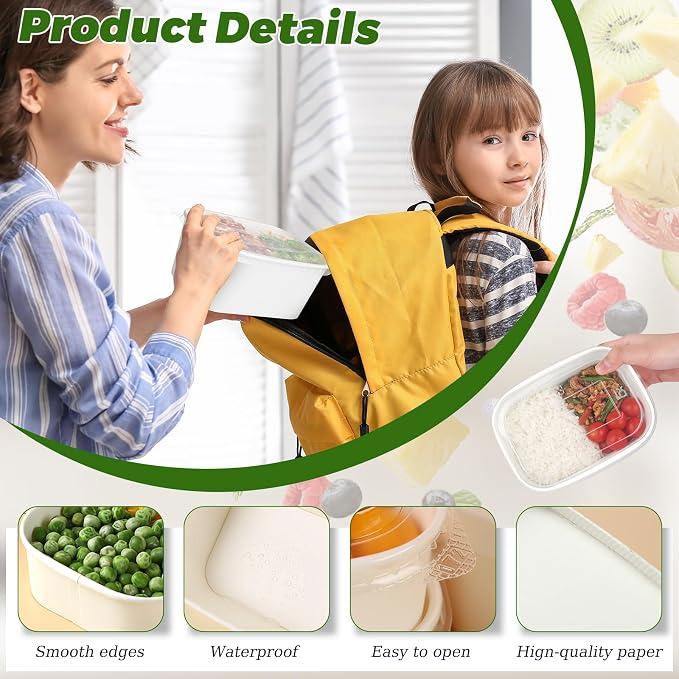 DI QIU REN 50-Pack 35oz Disposable Meal Prep Containers - Image 3