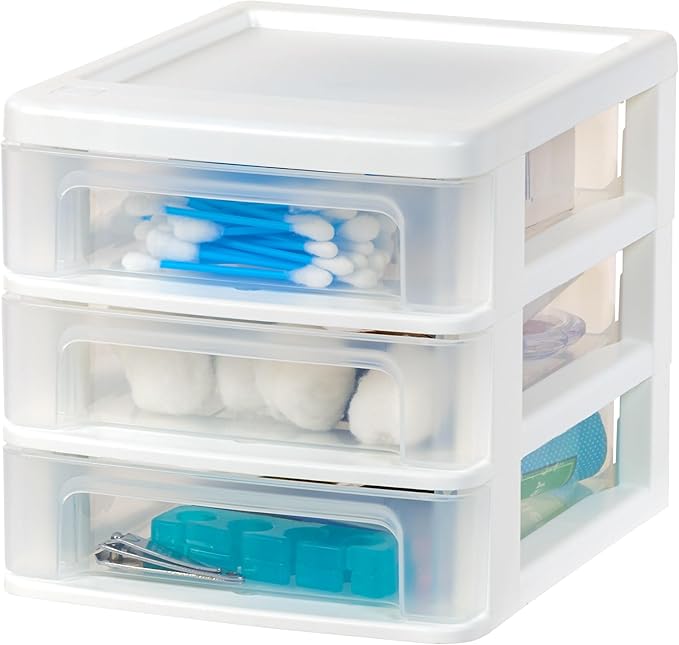 IRIS USA Small 3-Drawer Desktop Organizer, 4 Pack, - Image 5
