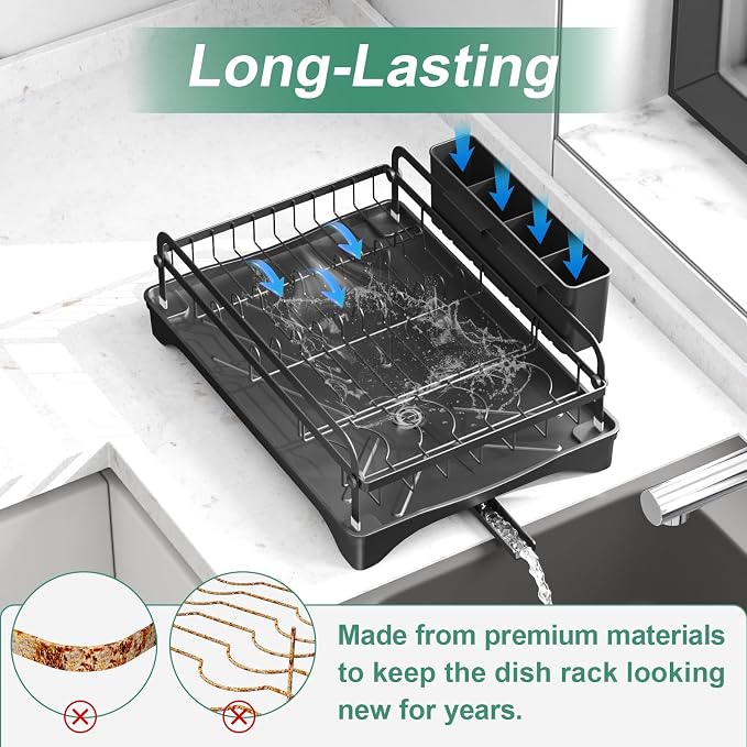 Dish Drying Rack for Kitchen Counter, Large Dish Drying Rack - Image 5