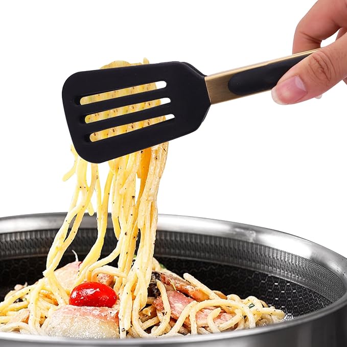 2-Piece Kitchen Spatula Tongs Food Serving Tongs 9" and 12" Cooking - Image 7
