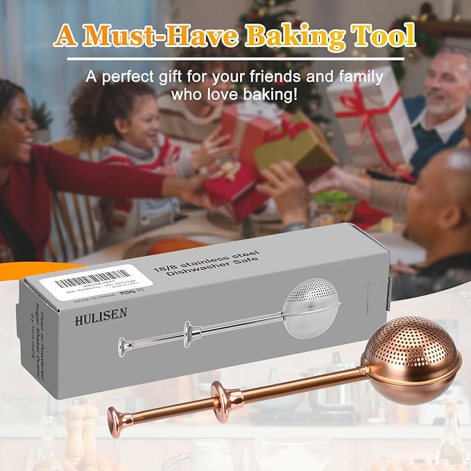 HULISEN Flour Duster for Baking, One-Handed Operation, 304 Stainless Steel - Image 7