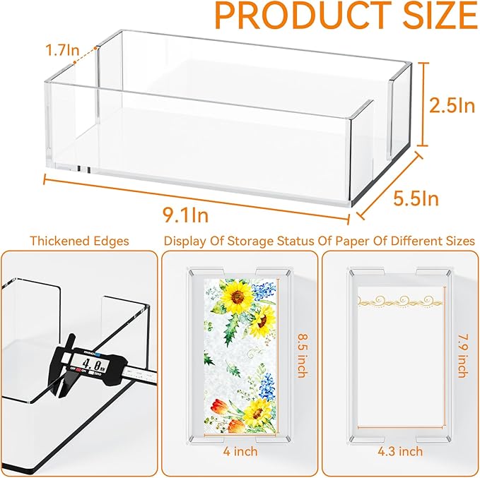 Yieach Bathroom Paper Towel Holder, 9 Inch Modern Acrylic Napkin Holder fo r - Image 3