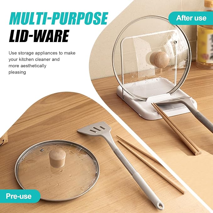 Pot Lid Holder with Spoon Rest for Stove Top and Kitchen Counter, Foldable Pot - Image 5