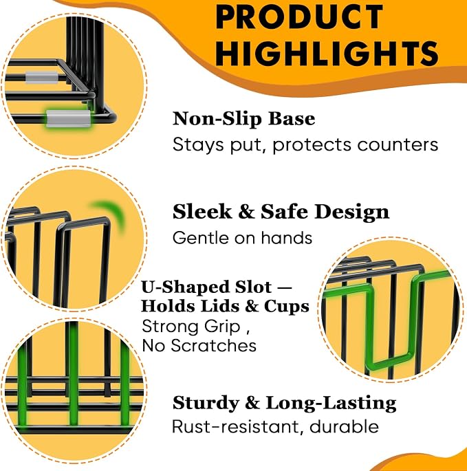 2 Pack Cutting Board Organizer and Pot Lid Holder, Kitchen Cabinet Organizer - Image 7