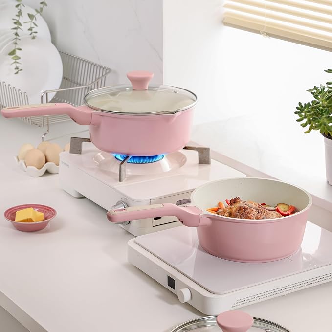 SENSARTE White Ceramic Nonstick Saucepan - Image 3