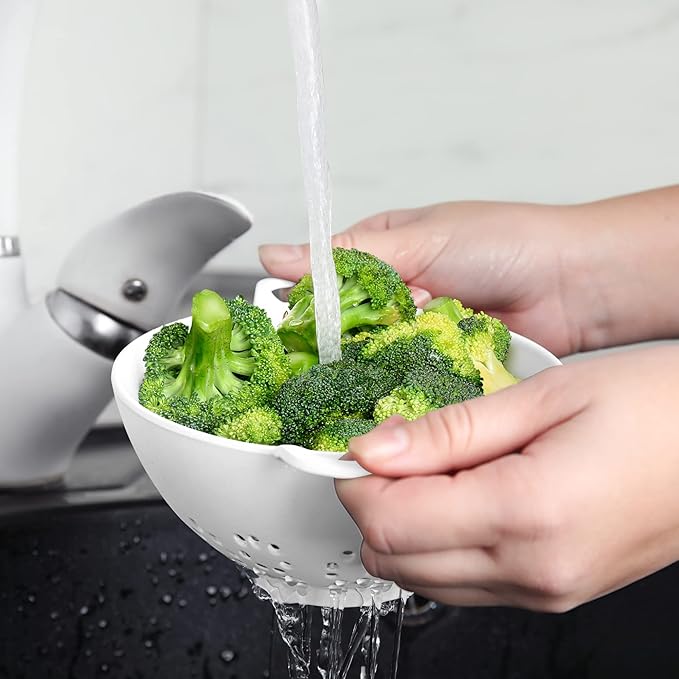 Meadow Lane 6-inch Small Colander, Dishwasher Safe, Double Handles, Compact - Image 5