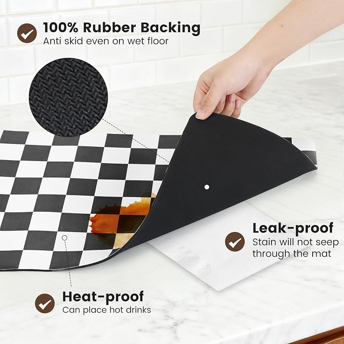 16" x 24" Checkered Dish Drying Mat - Image 4