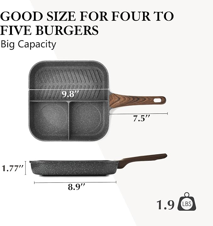 SENSARTE Nonstick Divided Grill Pan - Image 6