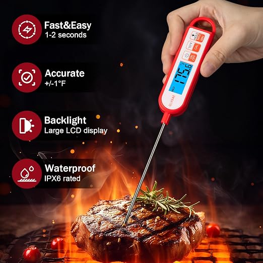 GLVSAE Digital Meat Thermometer Instant Readings in 1-2 Seconds Food Thermometer - Image 2