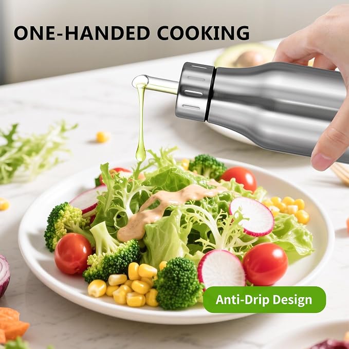 Stainless Steel Oil Dispenser Bottle - 750ML Leak-Proof Oil Container - Image 4