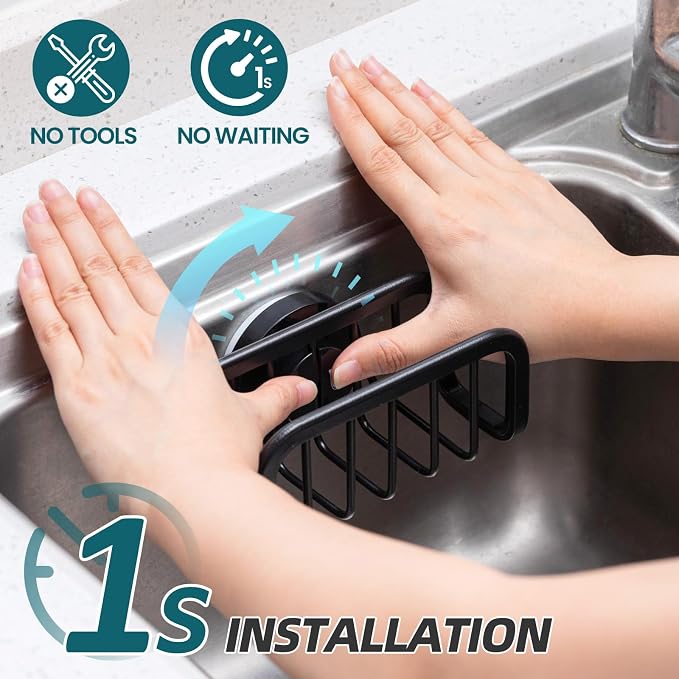 TAILI Sink Caddy with Strong Suction Cup, Sponge Holder - Image 2
