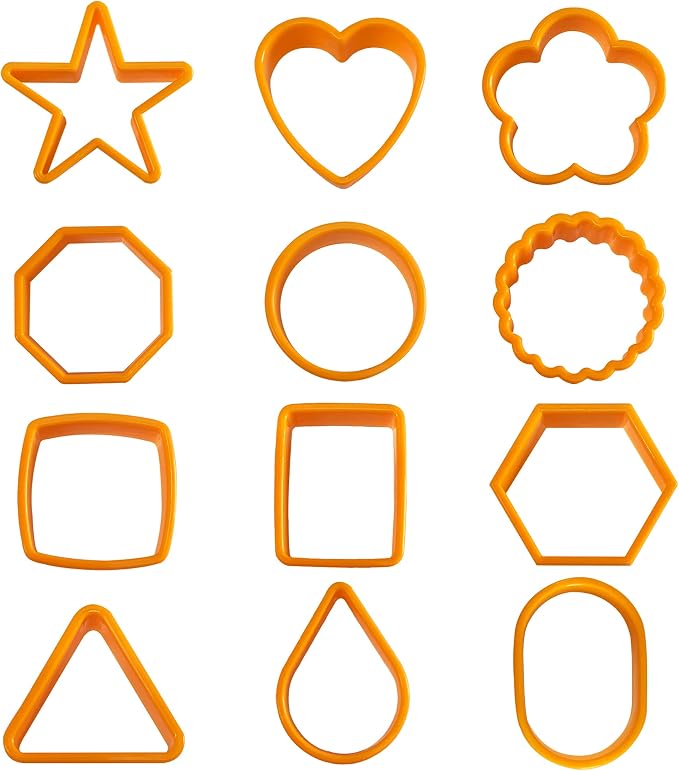XIPEGPA 12PCS Color Plastic Cookie Cutters Heart Star Triangle by XIPEGPA