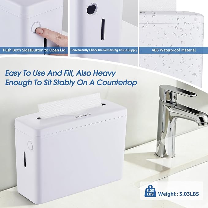 Paper Towel Dispenser Countertop, Large Capacity 200 Sheets, Non-Slip Base - Image 6