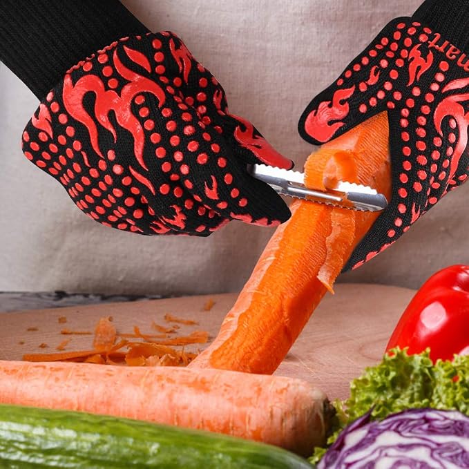 Comsmart BBQ Gloves, 1472 Degree F Heat Resistant Grilling Gloves Silicone - Image 7