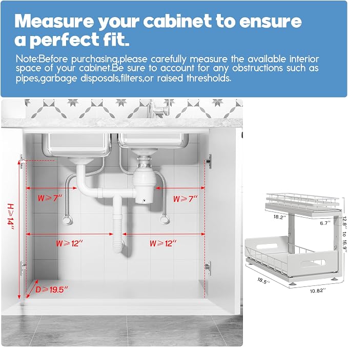 Under Sink Organizer Upgrade To Professional Rails, 2-Tier Dual Pull Out - Image 2