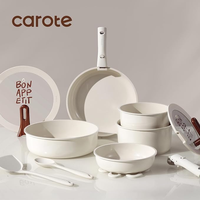 CAROTE 18Pcs Ceramic Cookware Set - Image 3
