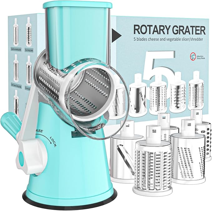 Cambom Rotary Cheese Grater Hand Crank Cheese Shredder by Cambom