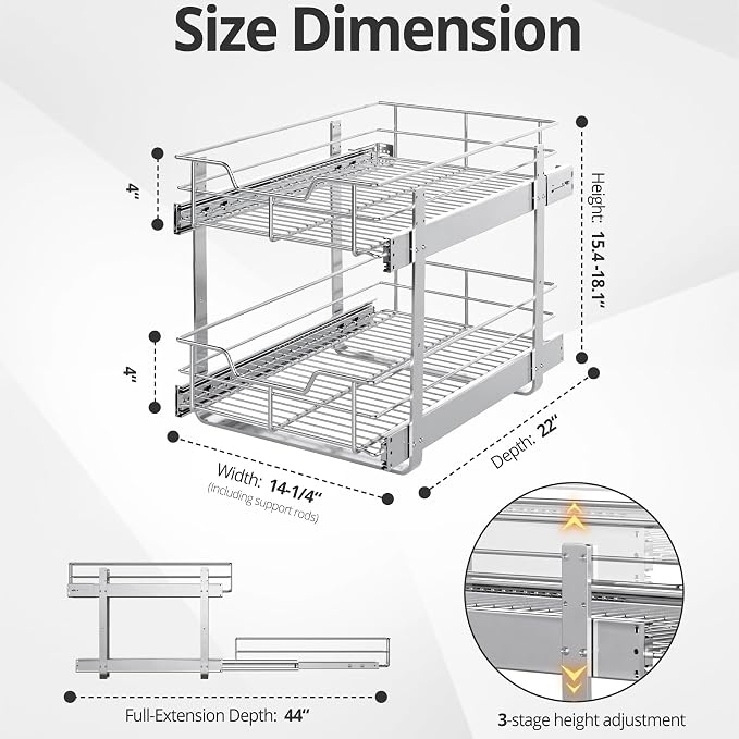 ZOINLIY Pull Out Cabinet Organizer, Versatile Slide Out Kitchen Organizers and - Image 4