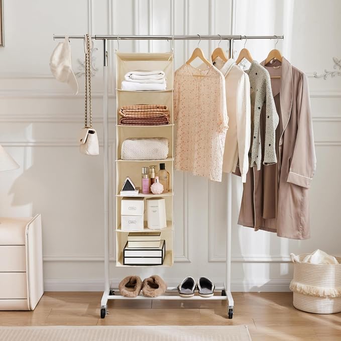 MAX Houser 6 Tier Shelf Hanging Closet Organizer, Closet Hanging Shelf - Image 7