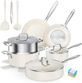 PekGema Ceramic Pots and Pans Set, Nonstick Kitchen Cookware, Oven Safe Cooking by PekGema