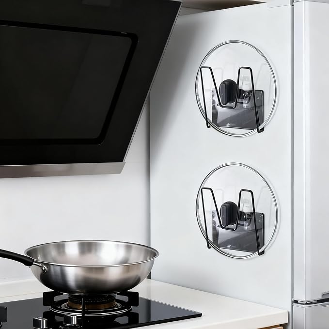 Magnetic Pot Lid Holder for Refrigerator, 2 Pack Strong Magnetic Pot Lid - Image 4