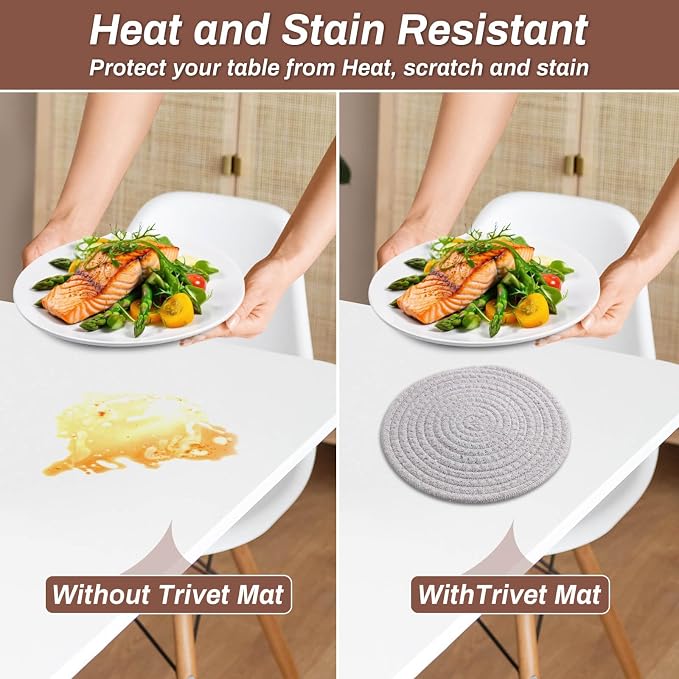 Billbotk 8'' Trivets Hot Dishes, Hot pots and Pans, 6 Heat Resistant Hot Pads - Image 5