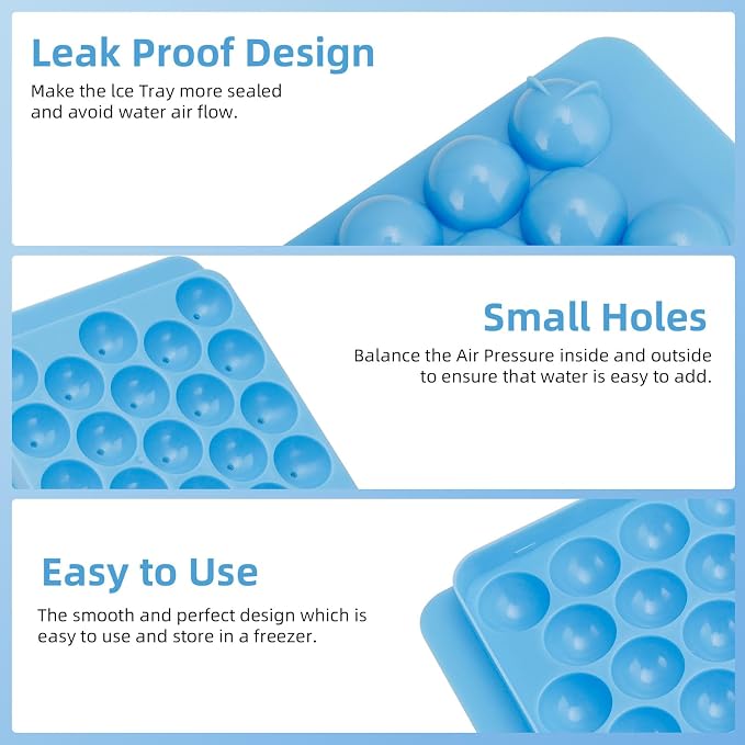 2 Pack Ice Cube Trays Set -with Lids, Storage Container & Ice Tongs, 66-Count - Image 4
