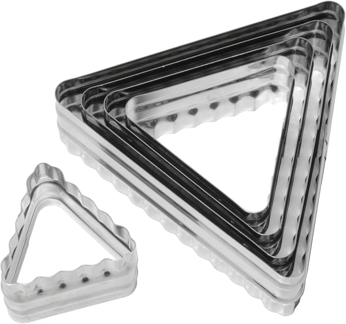 Ateco Double Sided Triangle Cutters in Graduated Sizes, Fluted & Plain Edges by Ateco