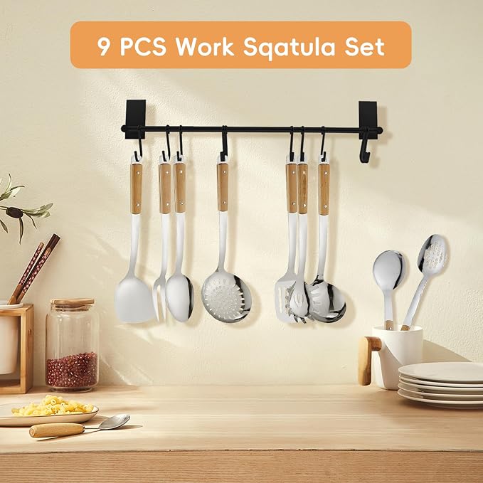9pcs Cooking Utensils Set 304 Stainless Steel Kitchen Utensils - Image 7