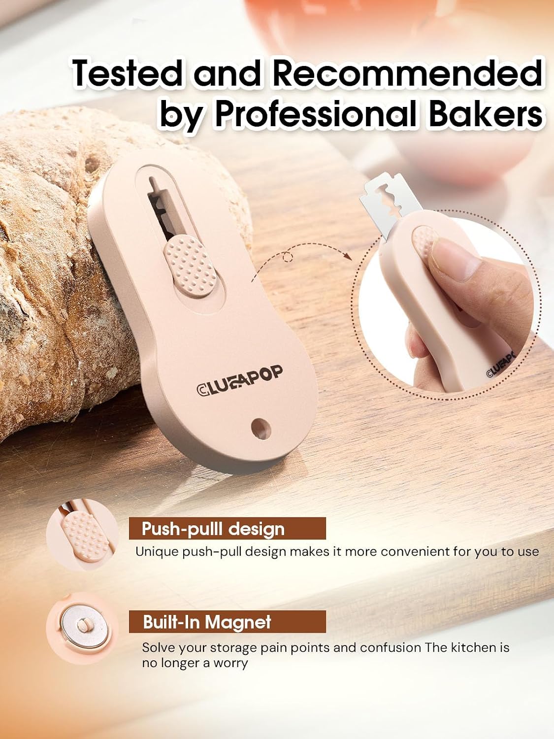 Bread Lame, Extractable & Magnetic Bread Lame Dough Scoring Tool