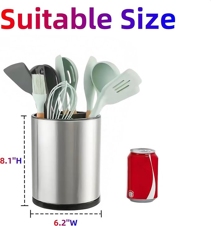 LIBODOUR Kitchen Utensil Holder Extra Large 360°Rotating - Image 4