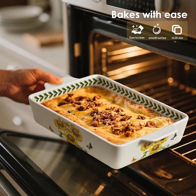 ACMLIFE Ceramic Casserole Dish Set, Ceramic Baking Dish - Image 3