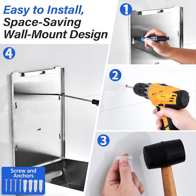 Commercial Paper Towel Dispenser Wall Mount, Stainless Steel C-Fold Multifold - Image 4