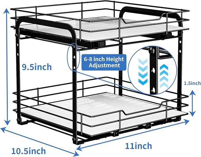 BOIVSHI 2-Tier Spice Rack Organizer, Pull Out Spice Rack - Image 6